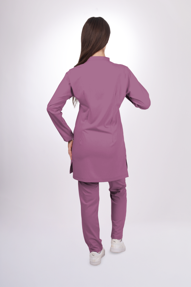 Premium Likralı Tesettür Seri Kadın Açık Mürdüm Scrubs