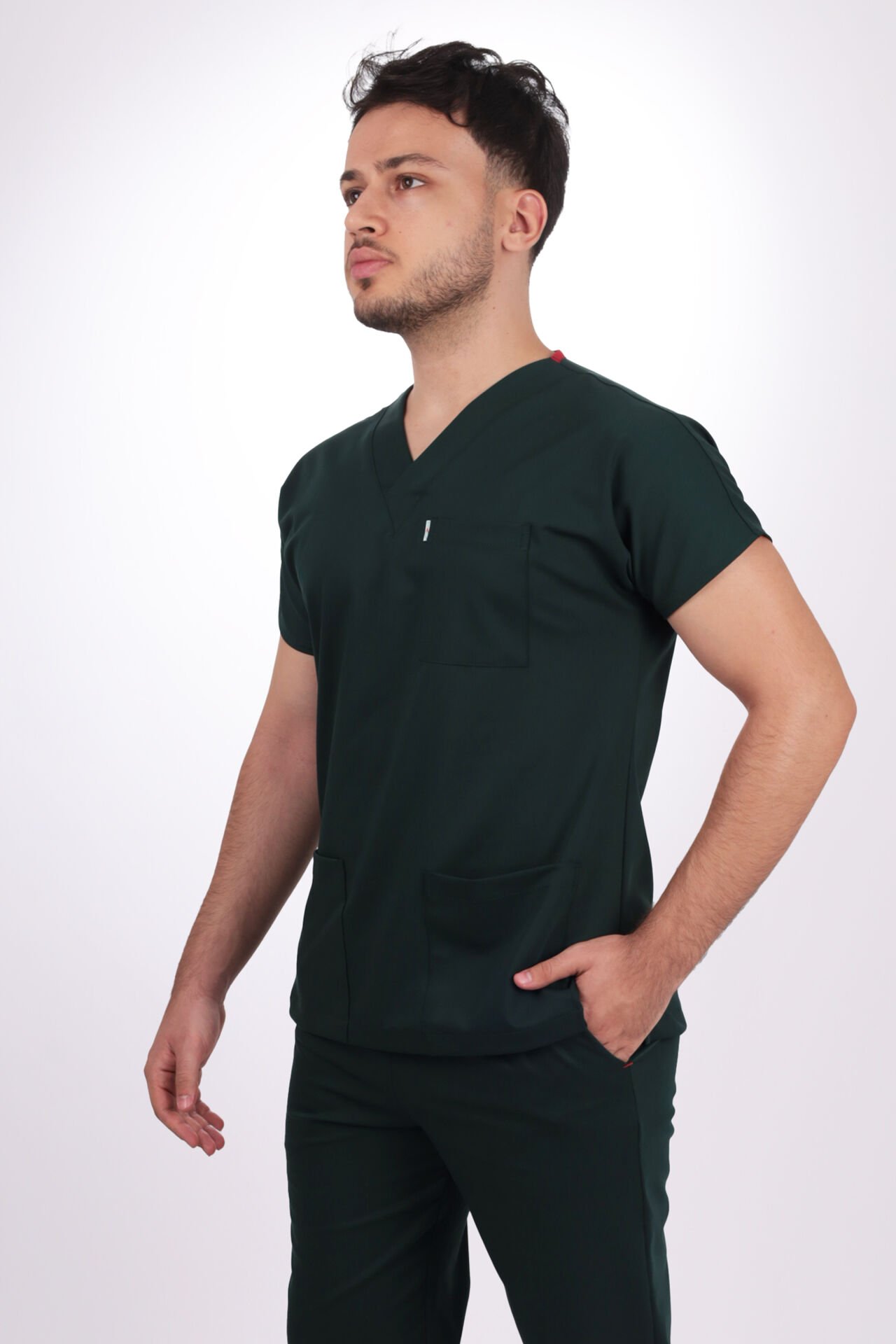 Terycoton Erkek Ormancı Yeşili Doktor Hemşire Forması