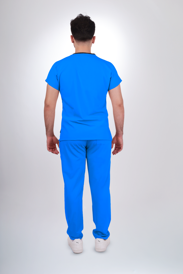 Likralı Klasik Seri Erkek Petrol Mavisi Scrubs