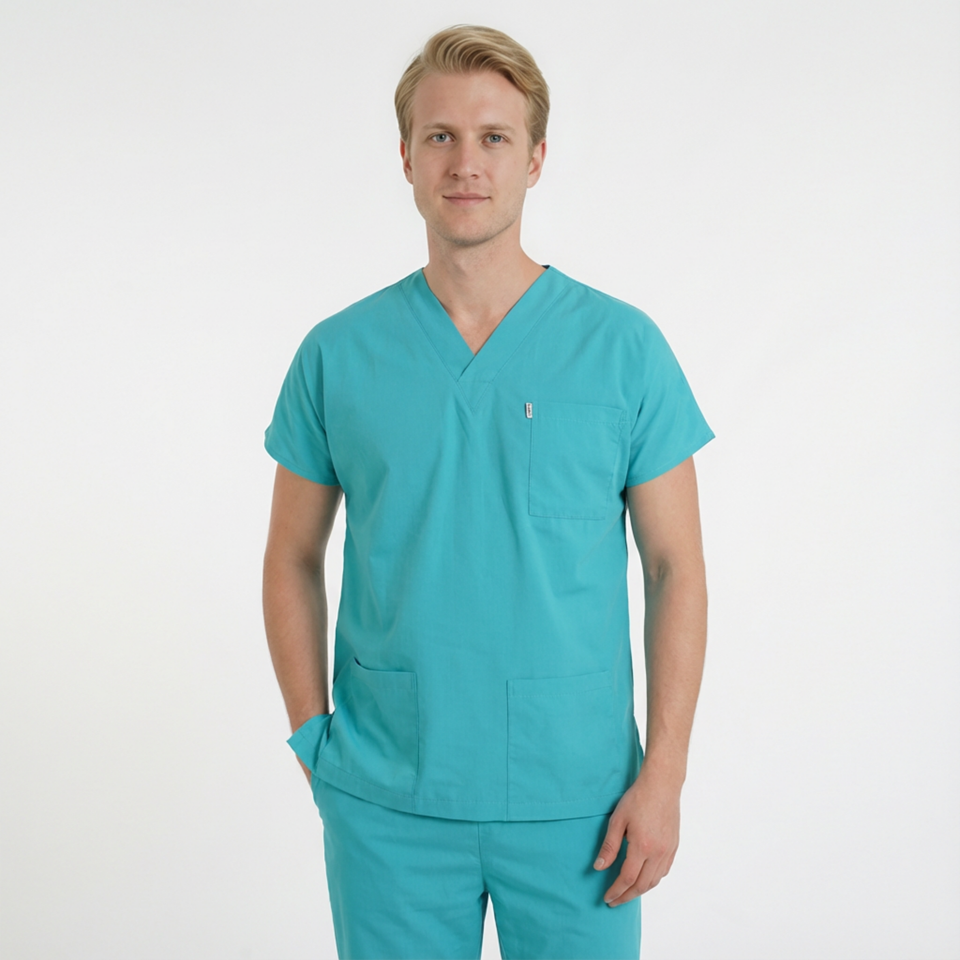 Terycoton Kumaş Klasik Seri Erkek Benetton Scrubs
