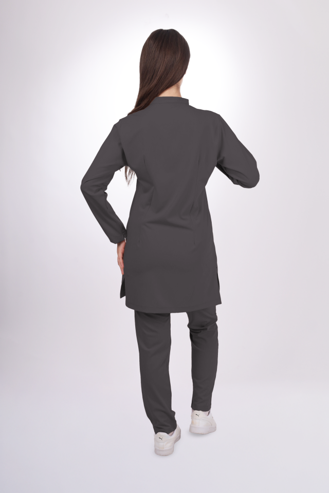 Premium Likralı Tesettür Seri Kadın Antrasit Gri Scrubs