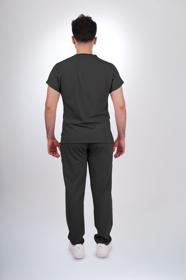 Likralı Klasik Seri Erkek Antrasit Gri Scrubs