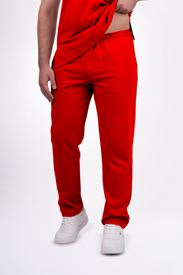 Premium Likralı Snap Seri Erkek Kırmızı Üniforma Takım