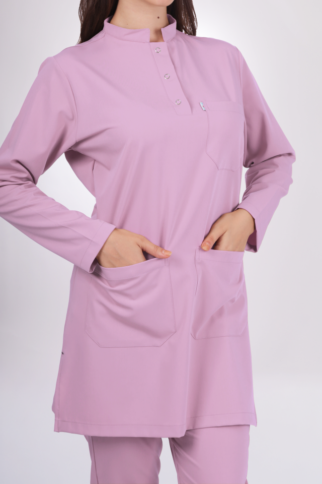 Premium Likralı Tesettür Seri Kadın Aqua Pembe Scrubs