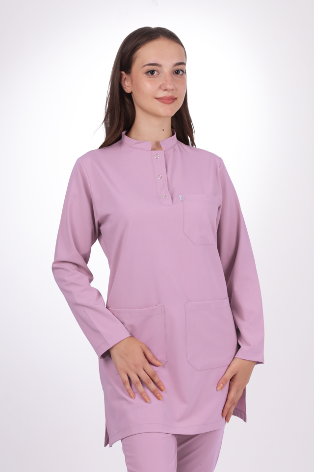 Premium Likralı Tesettür Seri Kadın Aqua Pembe Scrubs