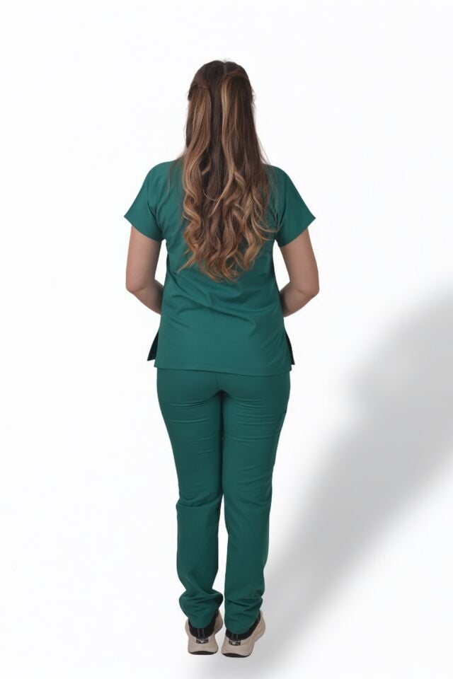 Premium Likralı Snap Seri Kadın Cerrahi Yeşil Scrubs