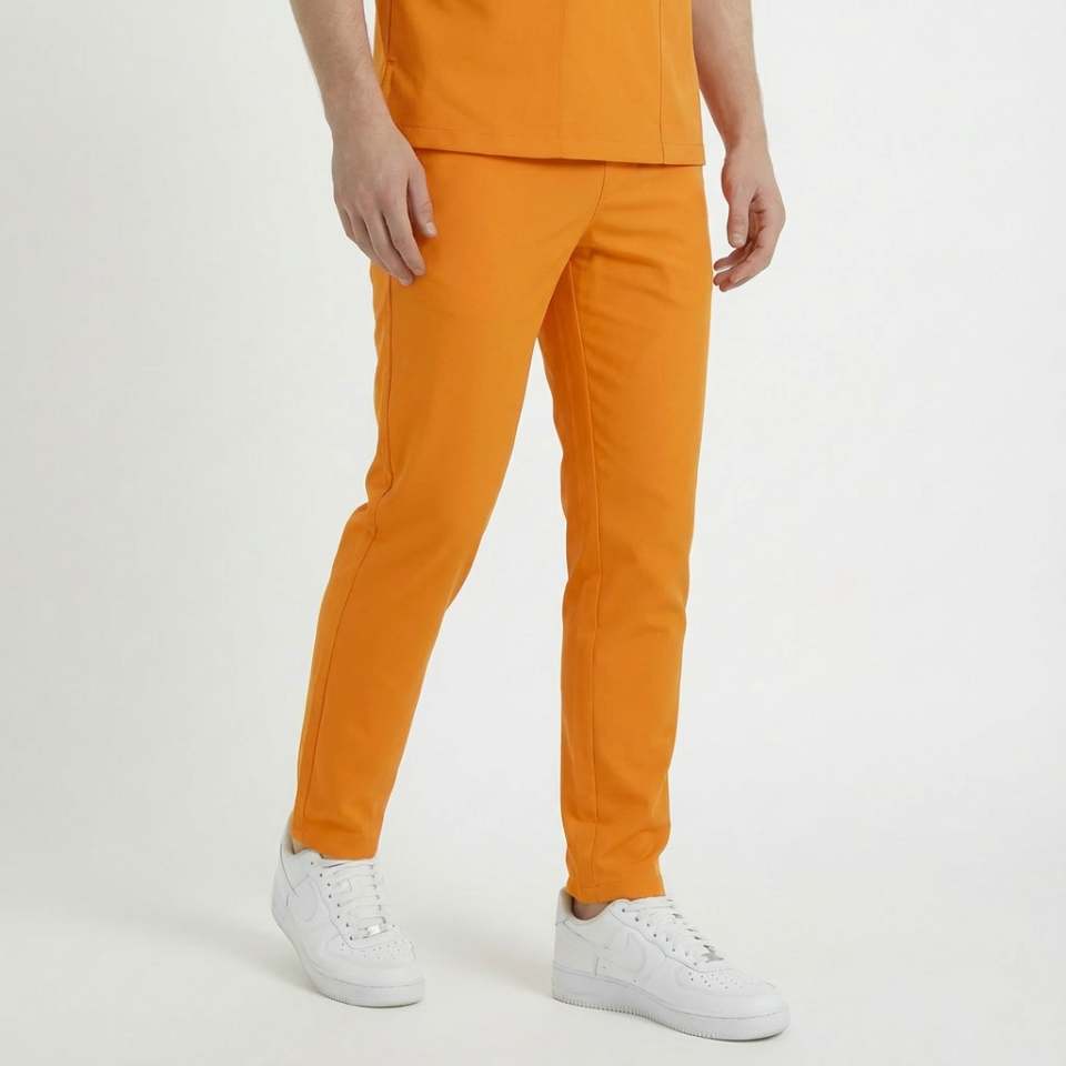 Likralı Klasik Seri Erkek Hardal Sarısı Scrubs