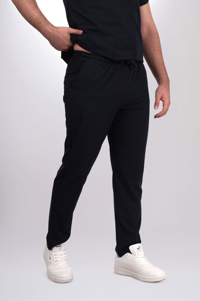 Premium Likralı Klasik Seri Erkek Siyah Scrubs