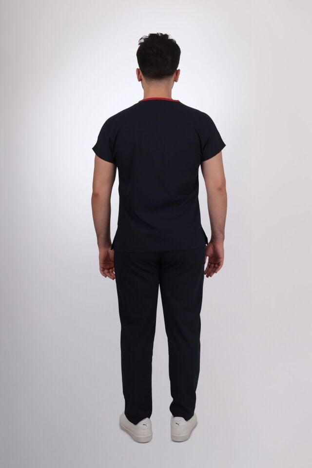 Premium Likralı Klasik Seri Erkek Siyah Scrubs