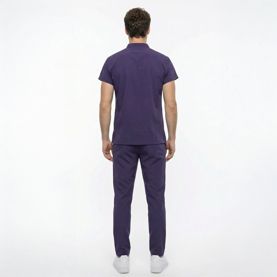 Likralı Snap Seri Erkek Mor Scrubs