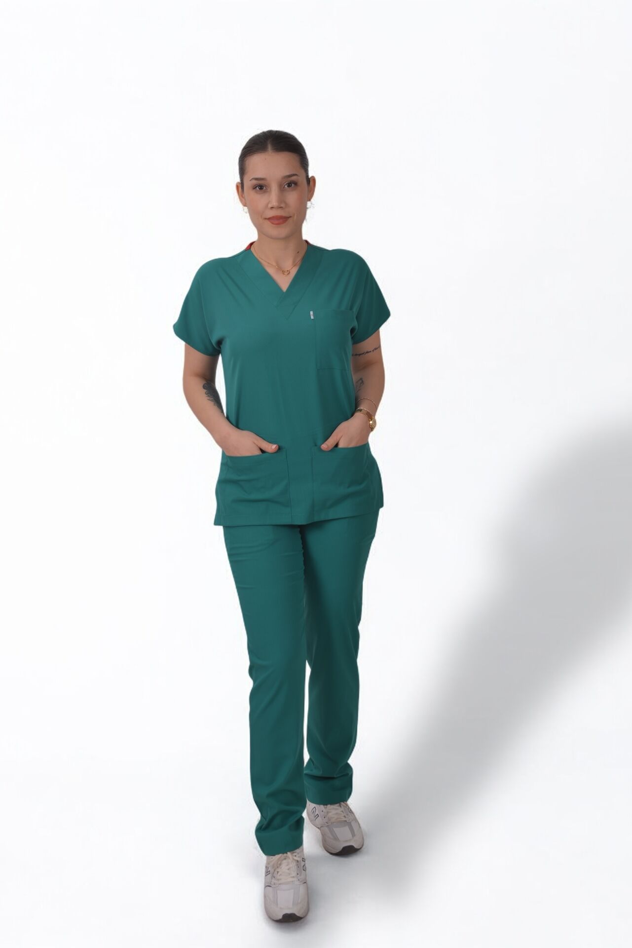 Likralı Klasik Seri Kadın Cerrahi Yeşil Scrubs