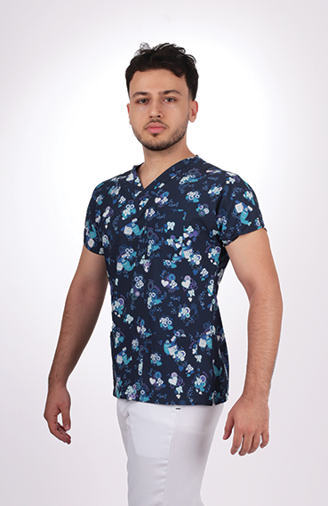 Premium Likralı Desenli Seri Erkek Beyaz Diş Desen Tek Üst