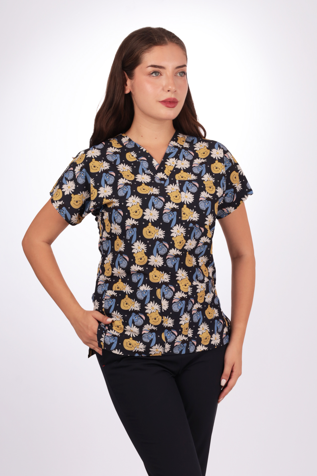 Desenli Seri Ayıcık Desen Kadın Tek Üst