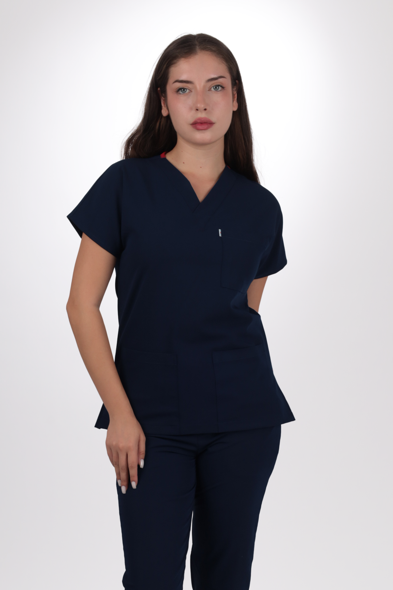 Likralı Klasik Seri Kadın Lacivert Scrubs