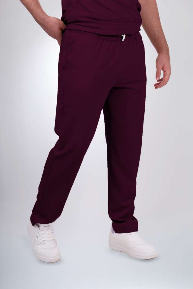 Premium Likralı Klasik Seri Erkek Mürdüm Scrubs