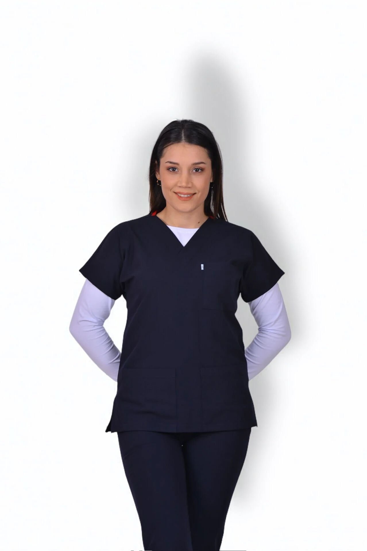 Premium Likralı Klasik Seri Kadın Tek Üst Lacivert