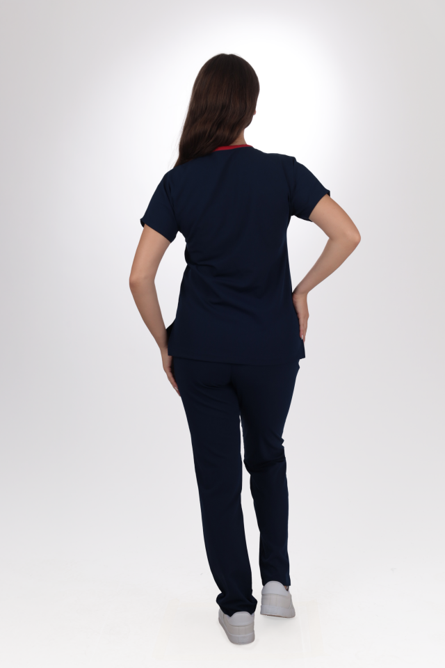 Premium Likralı Klasik Seri Kadın Lacivert Scrubs