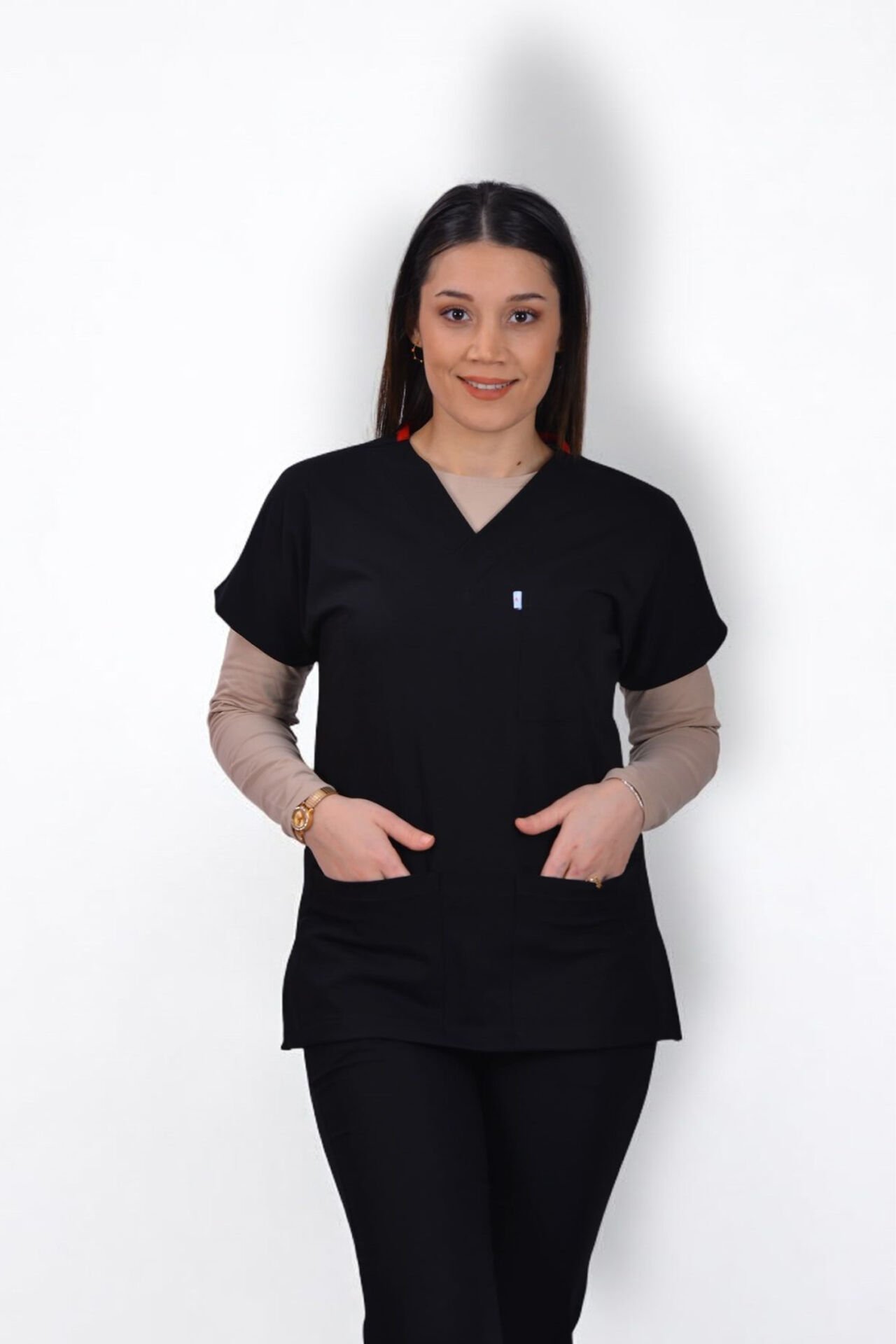 Premium Likralı Klasik Seri Kadın Tek Üst Siyah