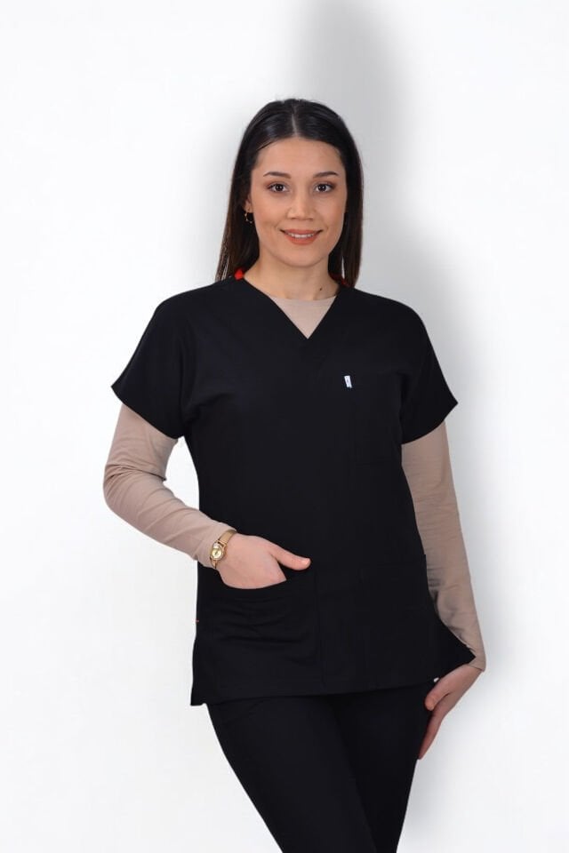 Premium Likralı Klasik Seri Kadın Tek Üst Siyah