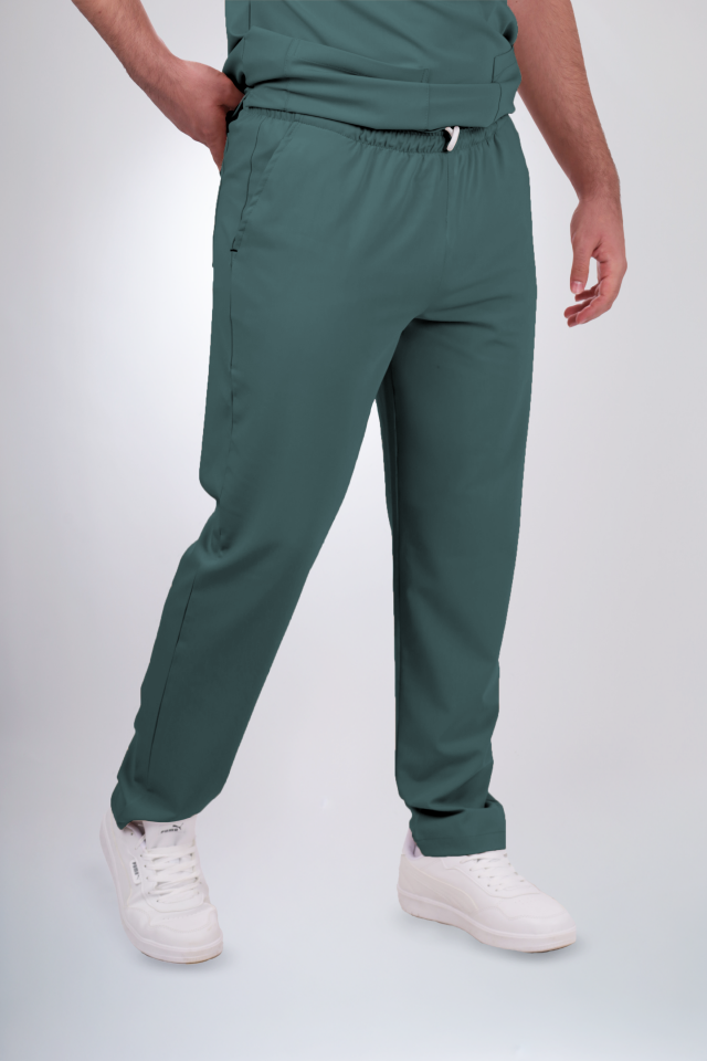 Premium Likralı Klasik Seri Erkek Okyanus Mavisi Scrubs