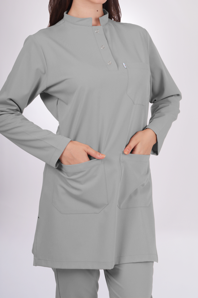 Premium Likralı Tesettür Seri Kadın Bulut Mavisi Scrubs