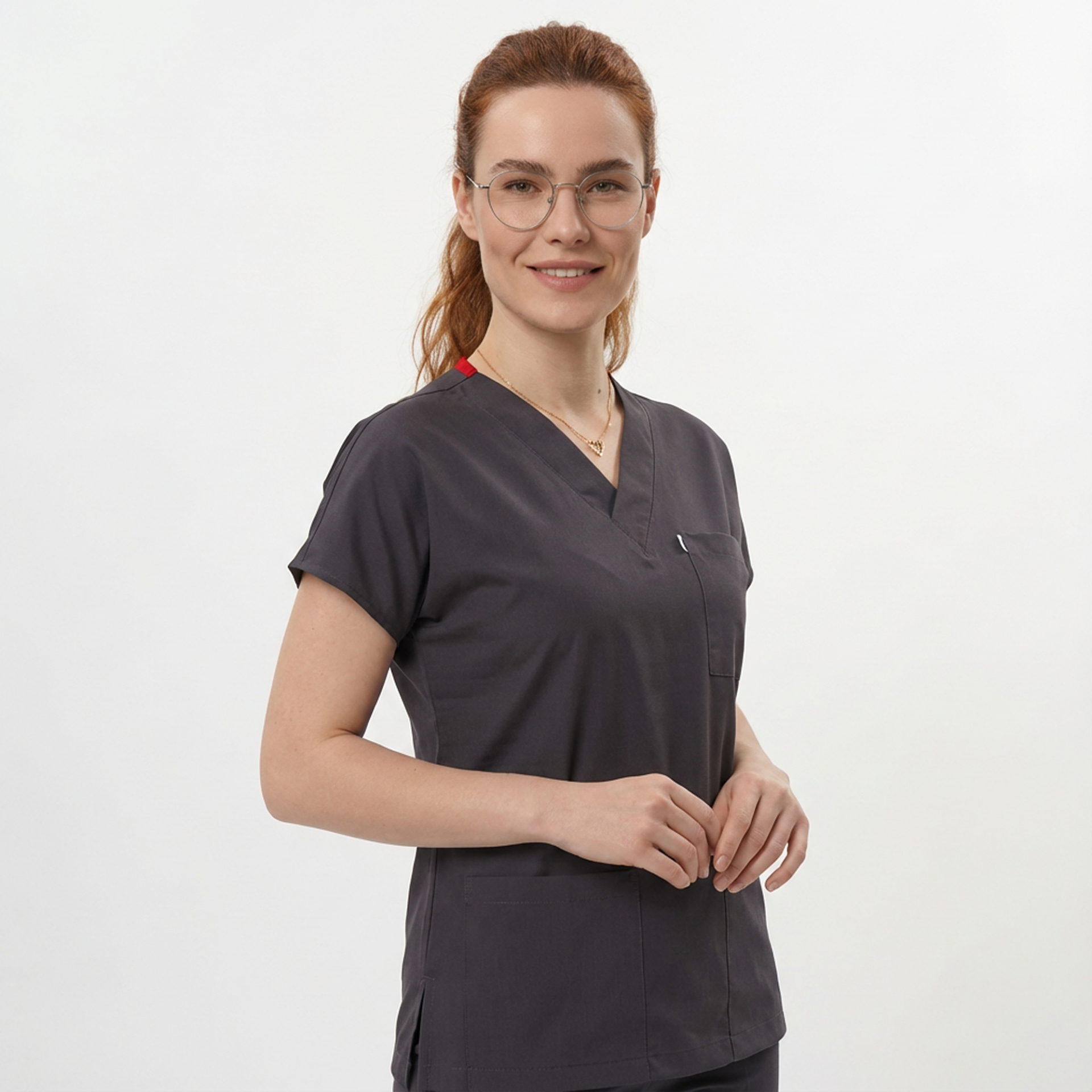 Likralı Klasik Seri Kadın Tek Üst Antrasit Gri