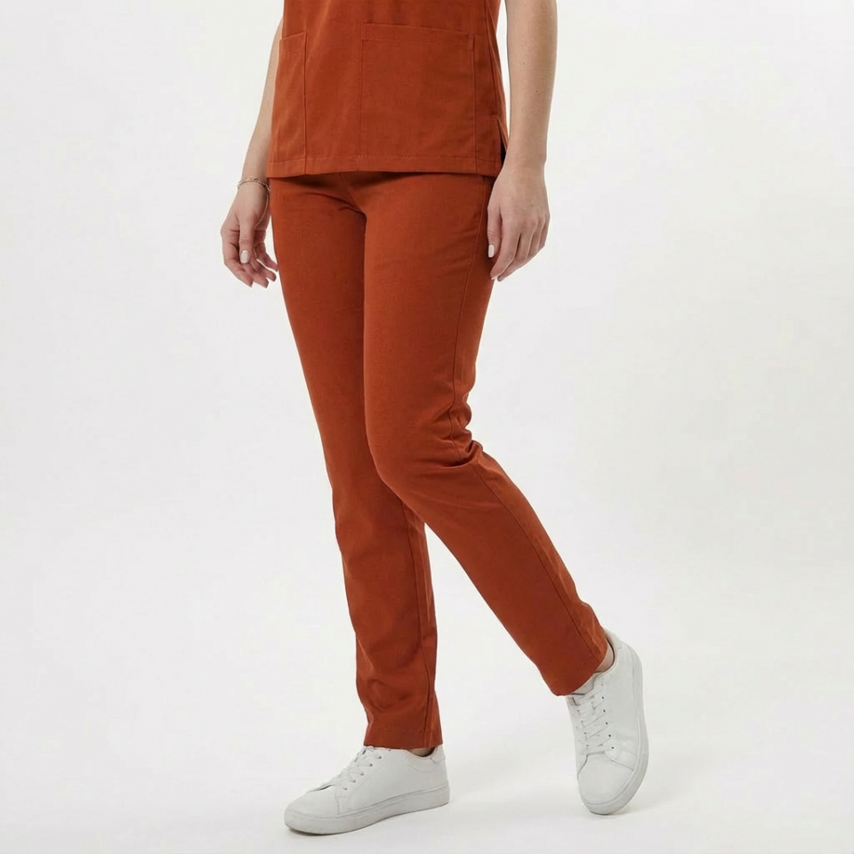 Likralı Klasik Seri Kiremit Scrubs