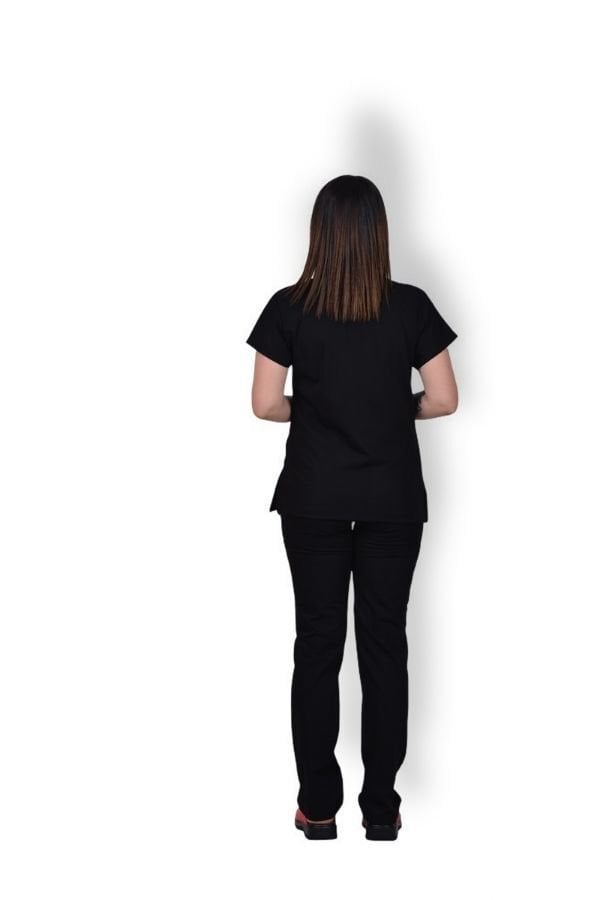 Premium Likralı Zipper Seri Kadın Siyah Scrubs