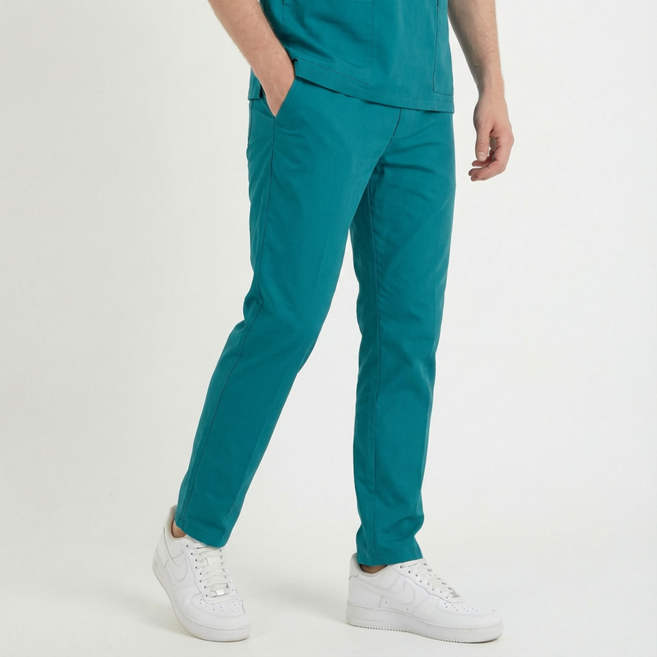 Terycoton Kumaş Klasik Seri Erkek Cerrahi Yeşil Scrubs