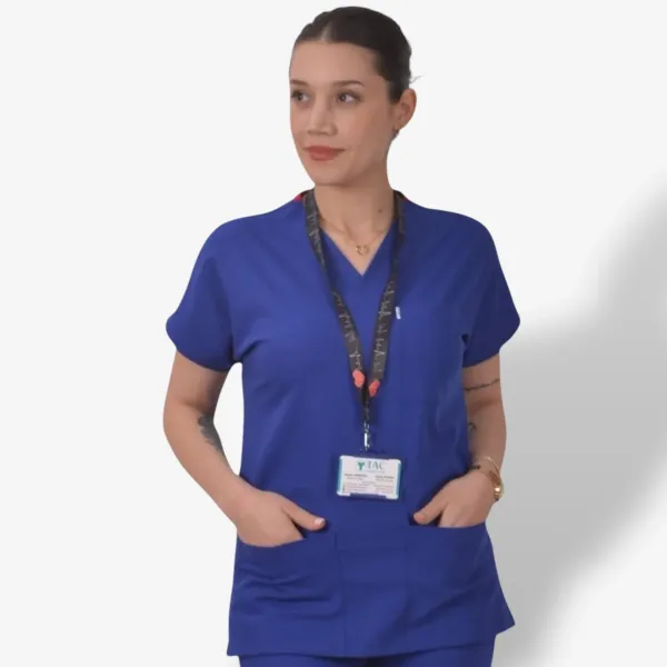 Platin Mor Klasik Model Kadın Scrubs