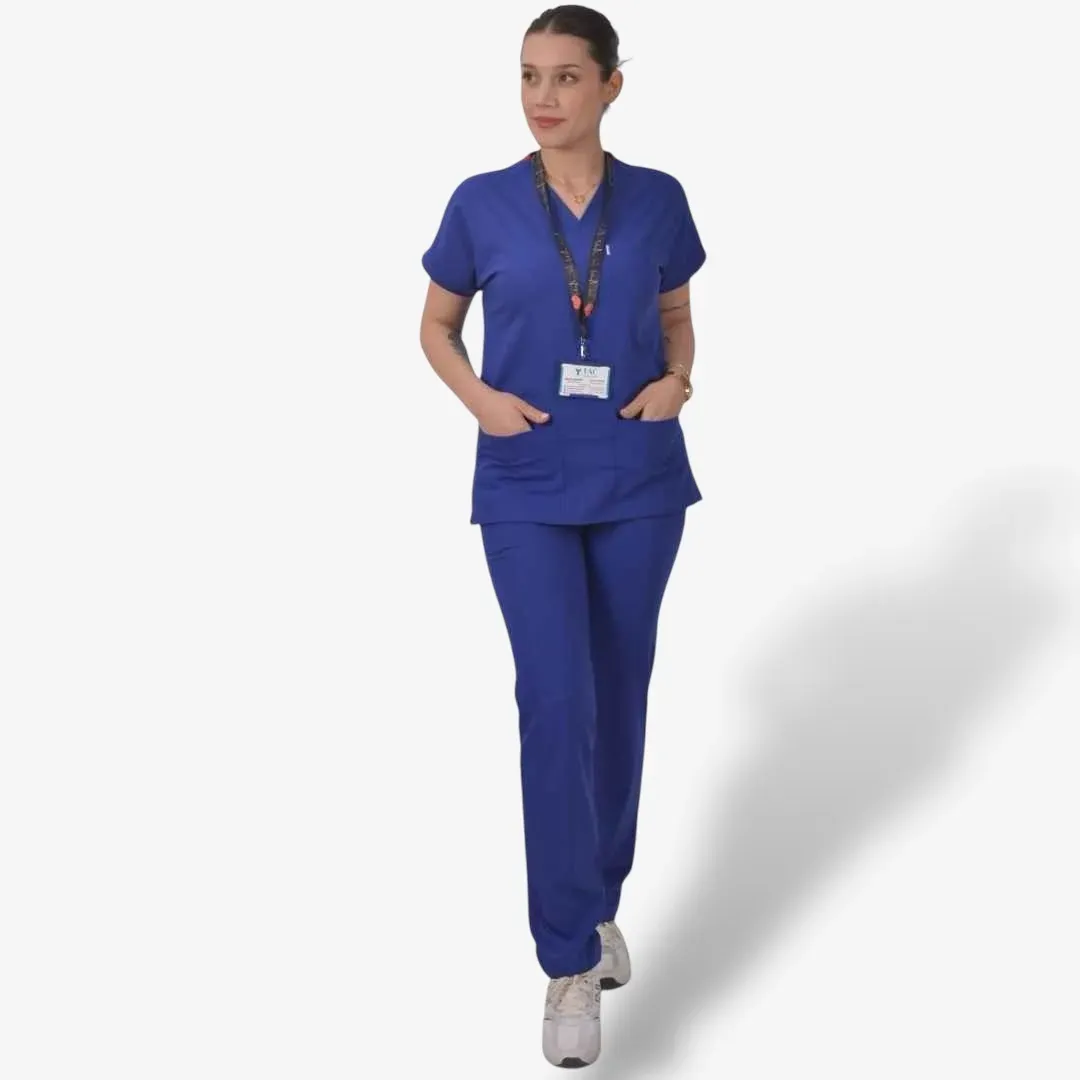 Platin Mor Klasik Model Kadın Scrubs