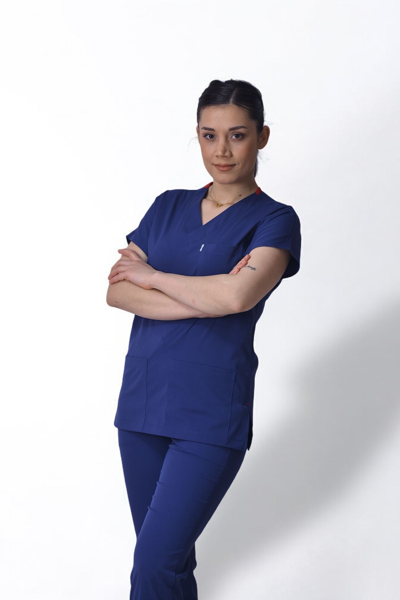 Premium Likralı Klasik Seri Kadın Tek Üst Havacı Mavi