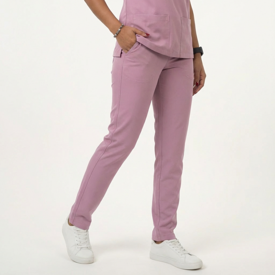 Likralı Klasik Seri Kadın Aqua Pembe Scrubs