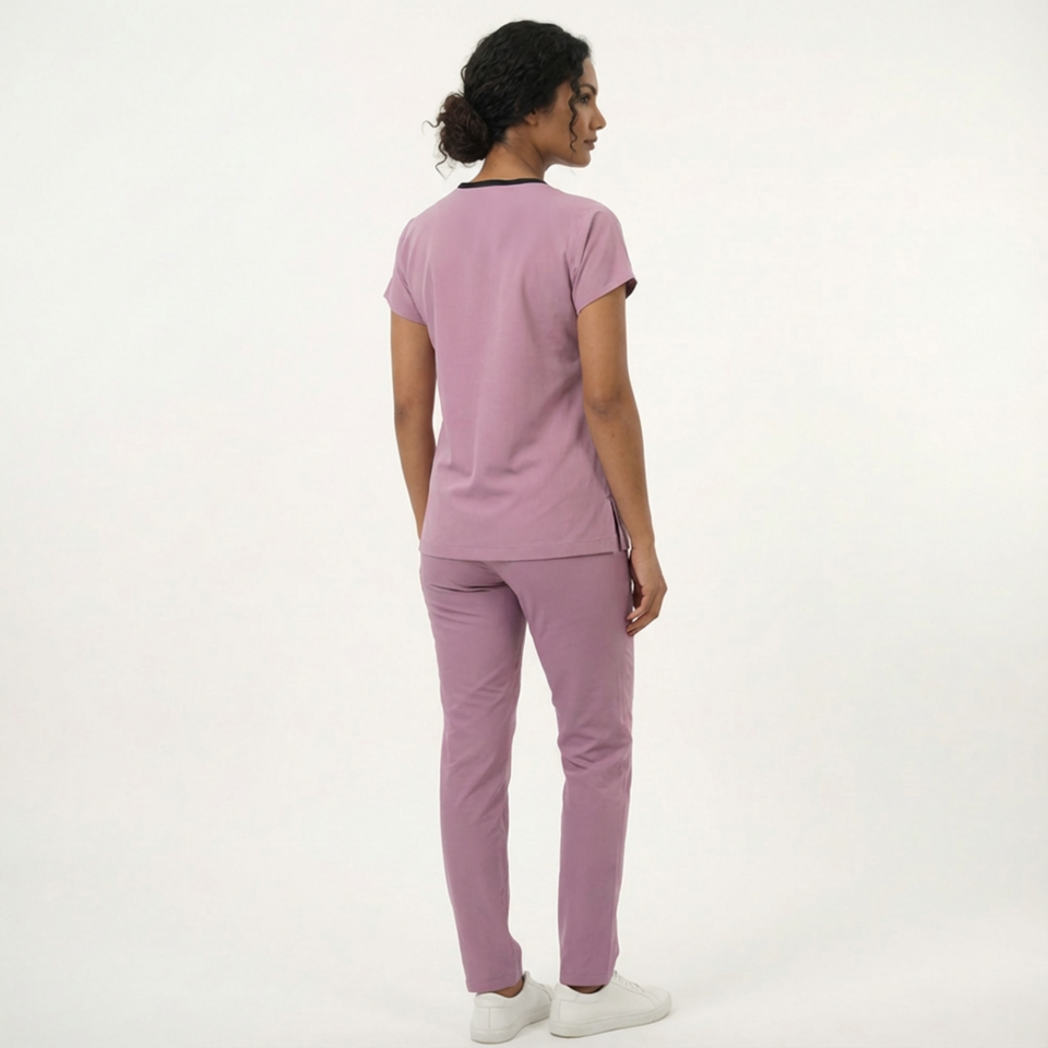 Likralı Klasik Seri Kadın Aqua Pembe Scrubs