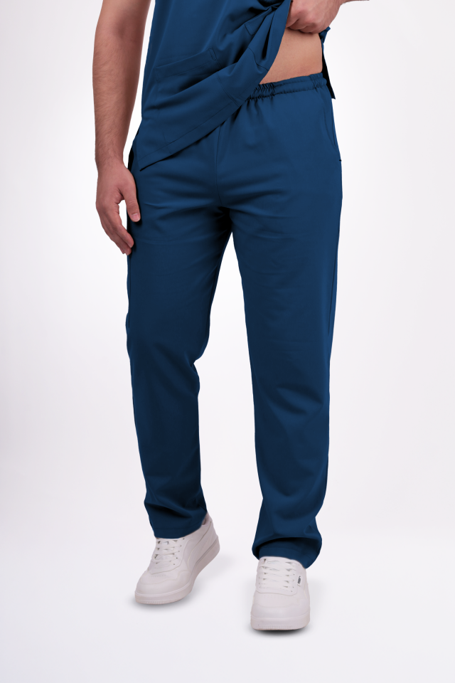 Premium Likralı Snap Seri Erkek Marine Petrol Scrubs