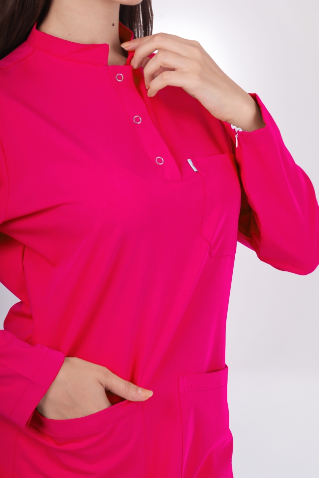 Premium Likralı Tesettür Seri Kadın Fuşya Scrubs