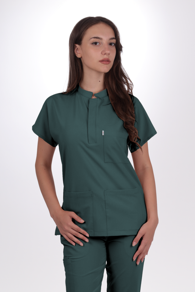 Premium Likralı Snap Seri Kadın Okyanus Mavisi Scrubs