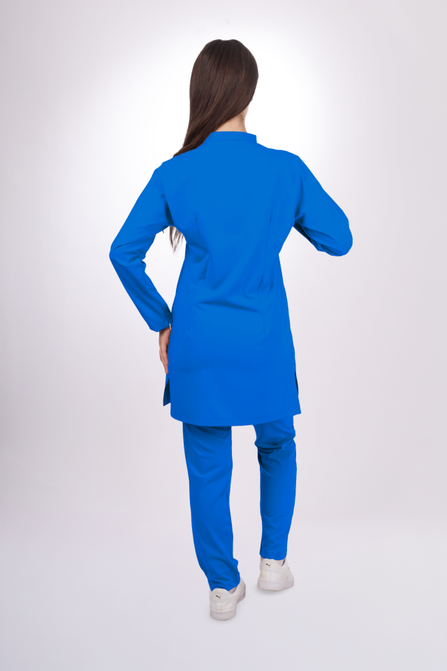 Premium Likralı Tesettür Seri Kadın Gök Mavisi Scrubs