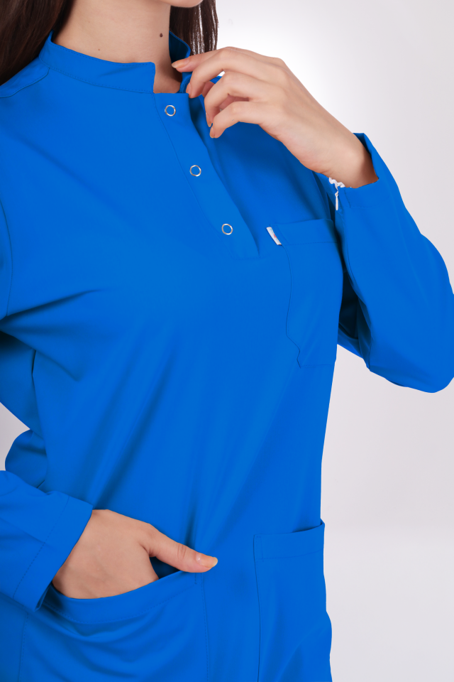 Premium Likralı Tesettür Seri Kadın Gök Mavisi Scrubs