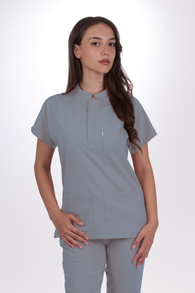 Premium Likralı Snap Seri Kadın Pasifik Mavisi Scrubs