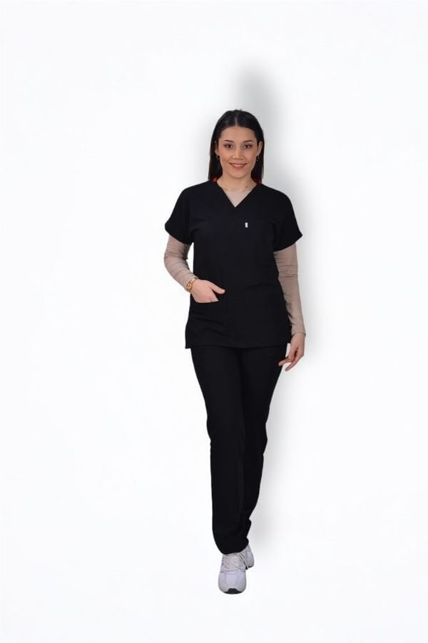 Premium Likralı Klasik Seri Kadın Lacivert Scrubs