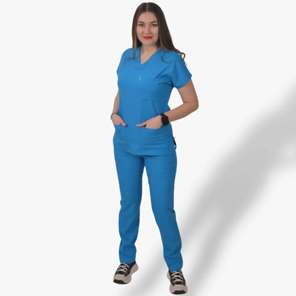Kadın Likralı Klasik Seri Scrubs Takım