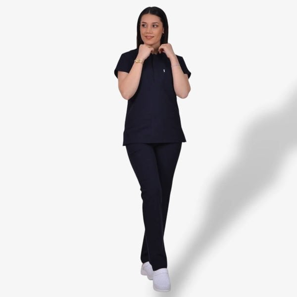 Kadın Likralı Snap Seri Scrubs Takım