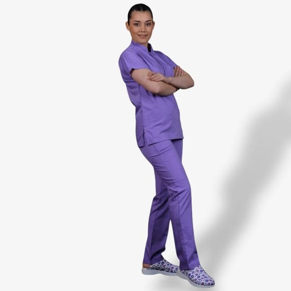 Kadın Likralı Snap Seri Scrubs Takım
