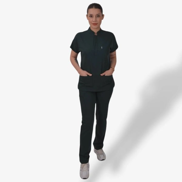 Kadın Likralı Snap Seri Scrubs Takım