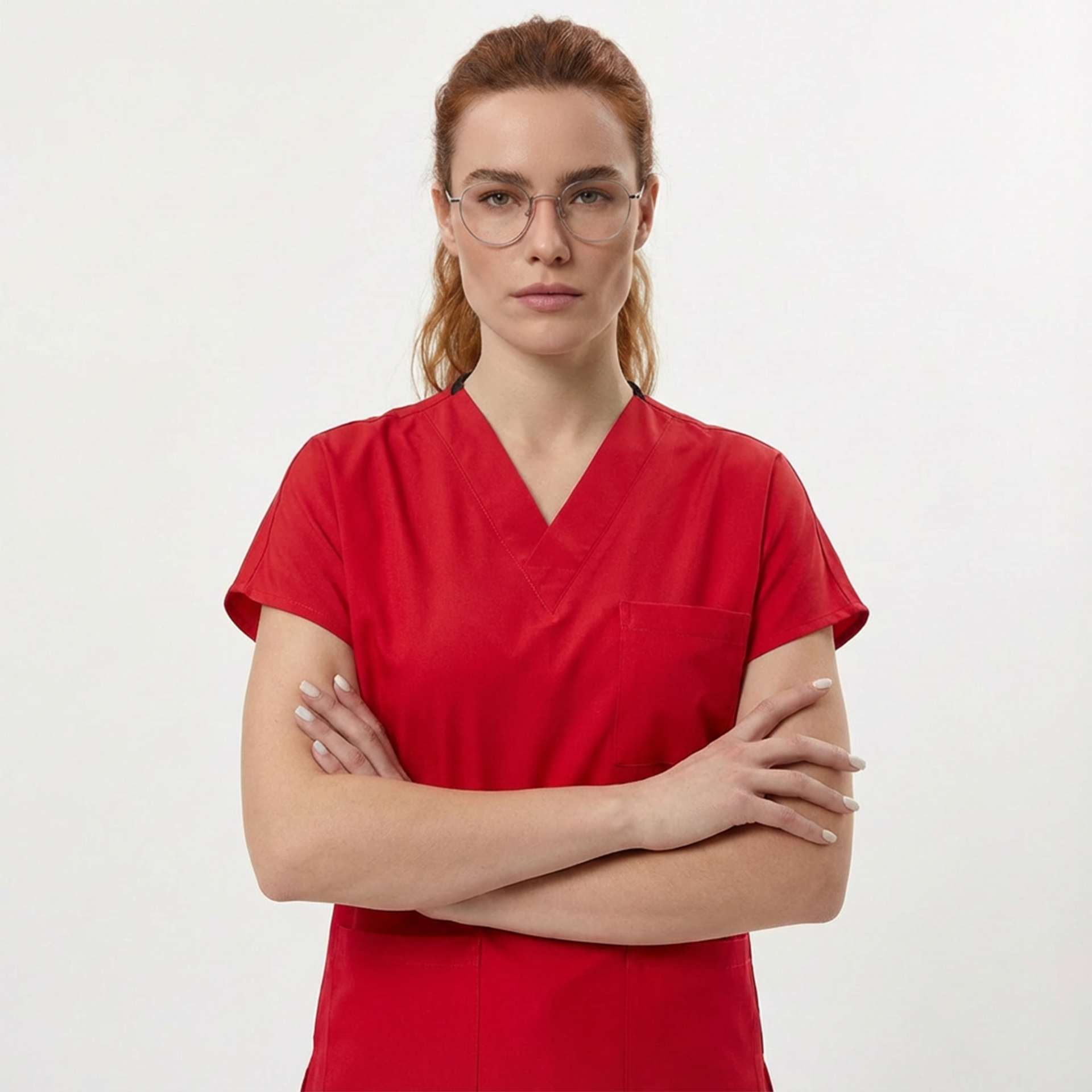 Likralı Klasik Seri Kadın Tek üst Kırmızı