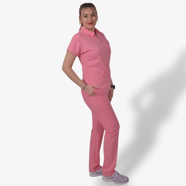 Kadın Likralı Zipper Seri Scrubs Takım