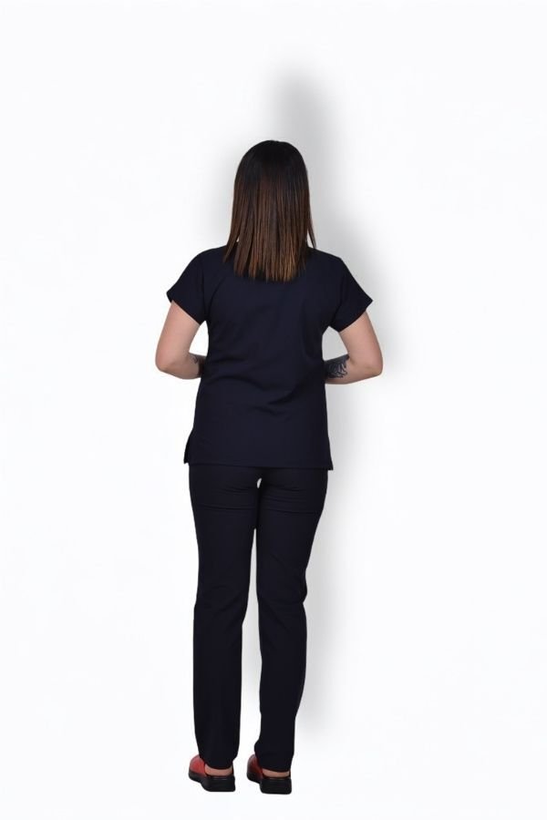 Premium Likralı Klasik Seri Kadın Siyah Scrubs