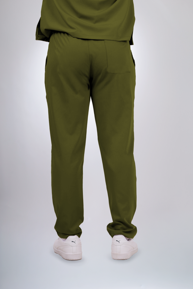 Premium Likralı Klasik Seri Erkek Yağ Yeşili Scrubs