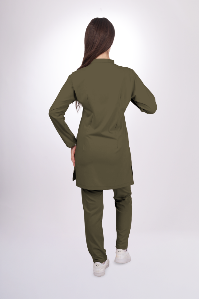 Premium Likralı Tesettür Seri Kadın Haki Scrubs